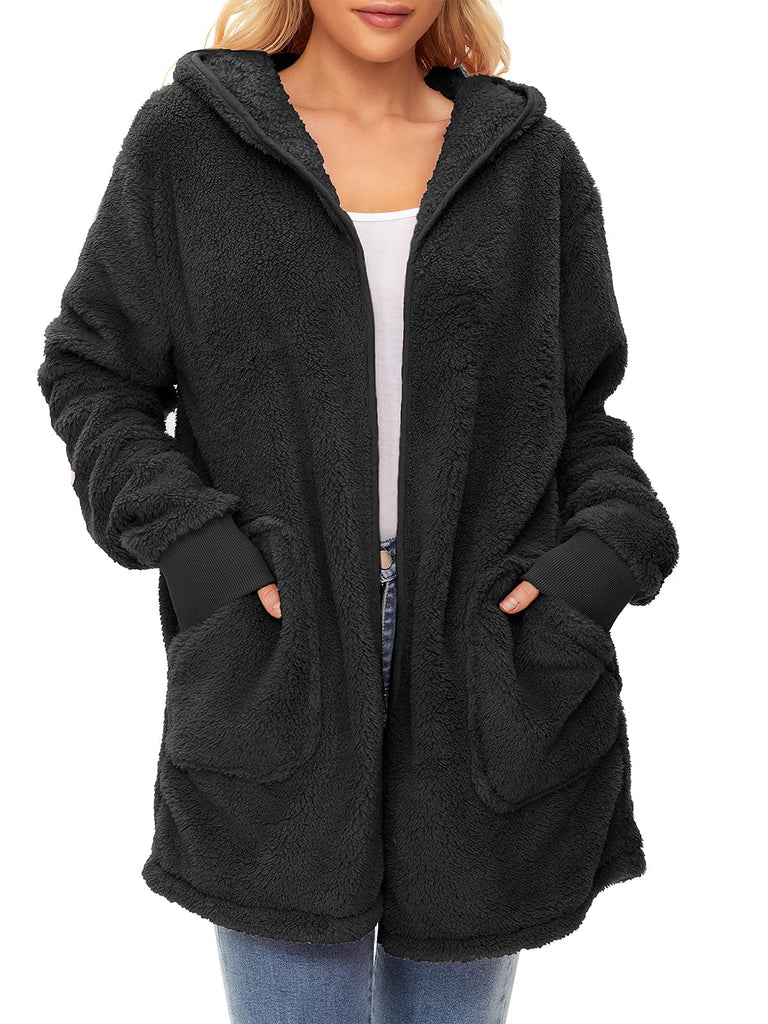 Century Star Women's Fuzzy Hoodies Sport Pullover Hoodie Athletic Cozy Oversized Pockets Hooded Sweatshirt Fleece Hoodies