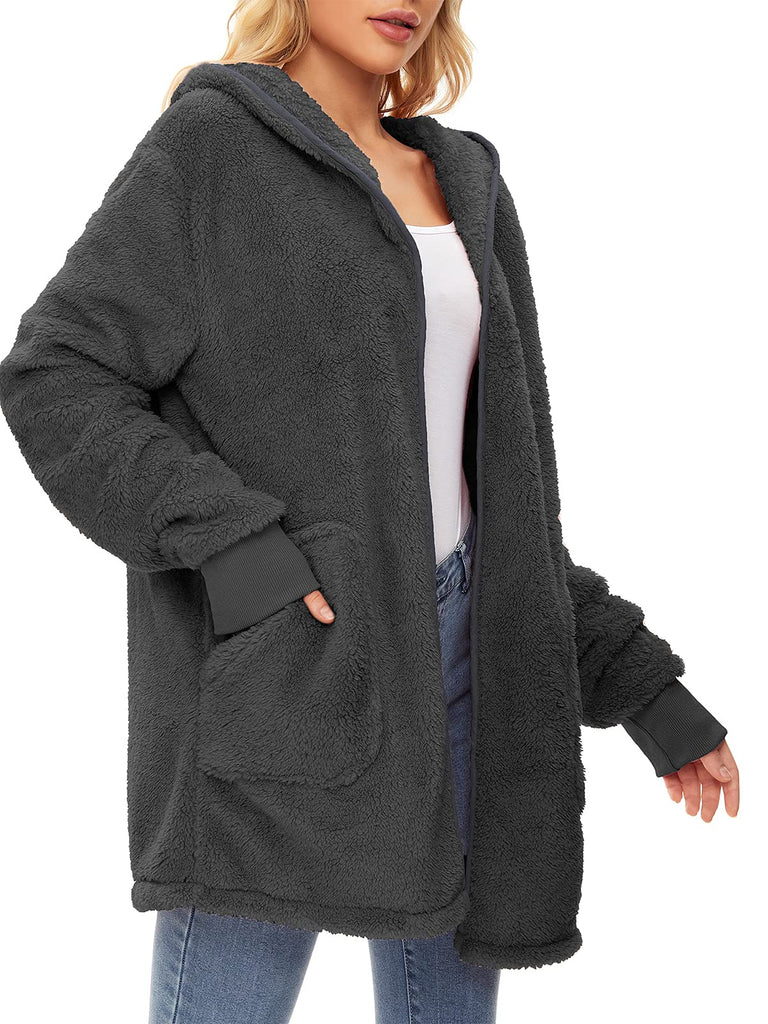 Century Star Women's Fuzzy Hoodies Sport Pullover Hoodie Athletic Cozy Oversized Pockets Hooded Sweatshirt Fleece Hoodies