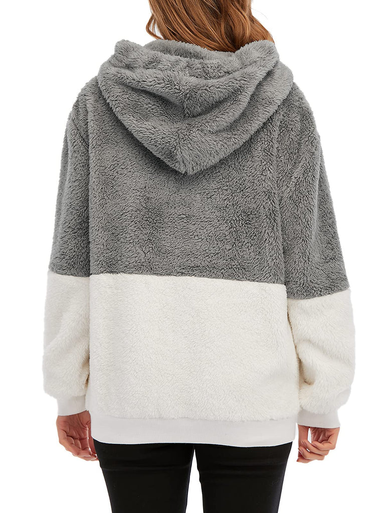 Century Star Women's Fuzzy Hoodies Sport Pullover Hoodie Athletic Cozy Oversized Pockets Hooded Sweatshirt Fleece Hoodies
