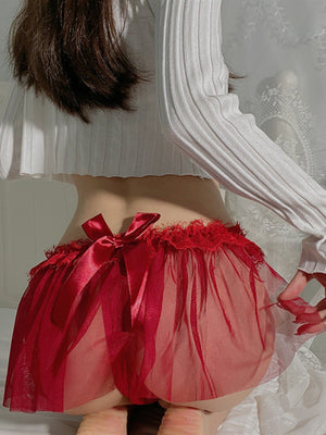 Laddymoda mutandine sexy per le donne cattive per il sesso / gioco perizoma elastico a rete per San Valentino a vita bassa carino notte breve mutande trasparenti