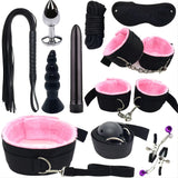 Laddymoda 1 Set Manette da uomo Occhi Blinder Whip Peluche Sex Toys, 11pcs SM Tools Regalo di San Valentino