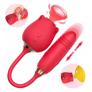 Laddymoda 1pc Rose Toy con 10 modalità di inserimento e vibrazione, vibratore giocattolo rosa per donne con dildo di inserimento, giocattolo sessuale con clitoride, maglione retrattile, massaggio capezzolo masturbazione giocattolo sessuale femminile
