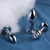 Laddymoda 3pcs / set staccabile finta pelliccia volpe coda anale metallo, tre spine butt plug, giochi di ruolo di sesso, giocattoli sessuali per uomini e donne
