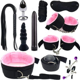 Laddymoda 1 Set Manette da uomo Occhi Blinder Whip Peluche Sex Toys, 11pcs SM Tools Regalo di San Valentino