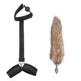 Laddymoda 1Set, BDSM Beginner's Simple Suit, Manette E Tappi Bocca, Tail Anale Plug, Giocattoli Sessuali Per Adulti