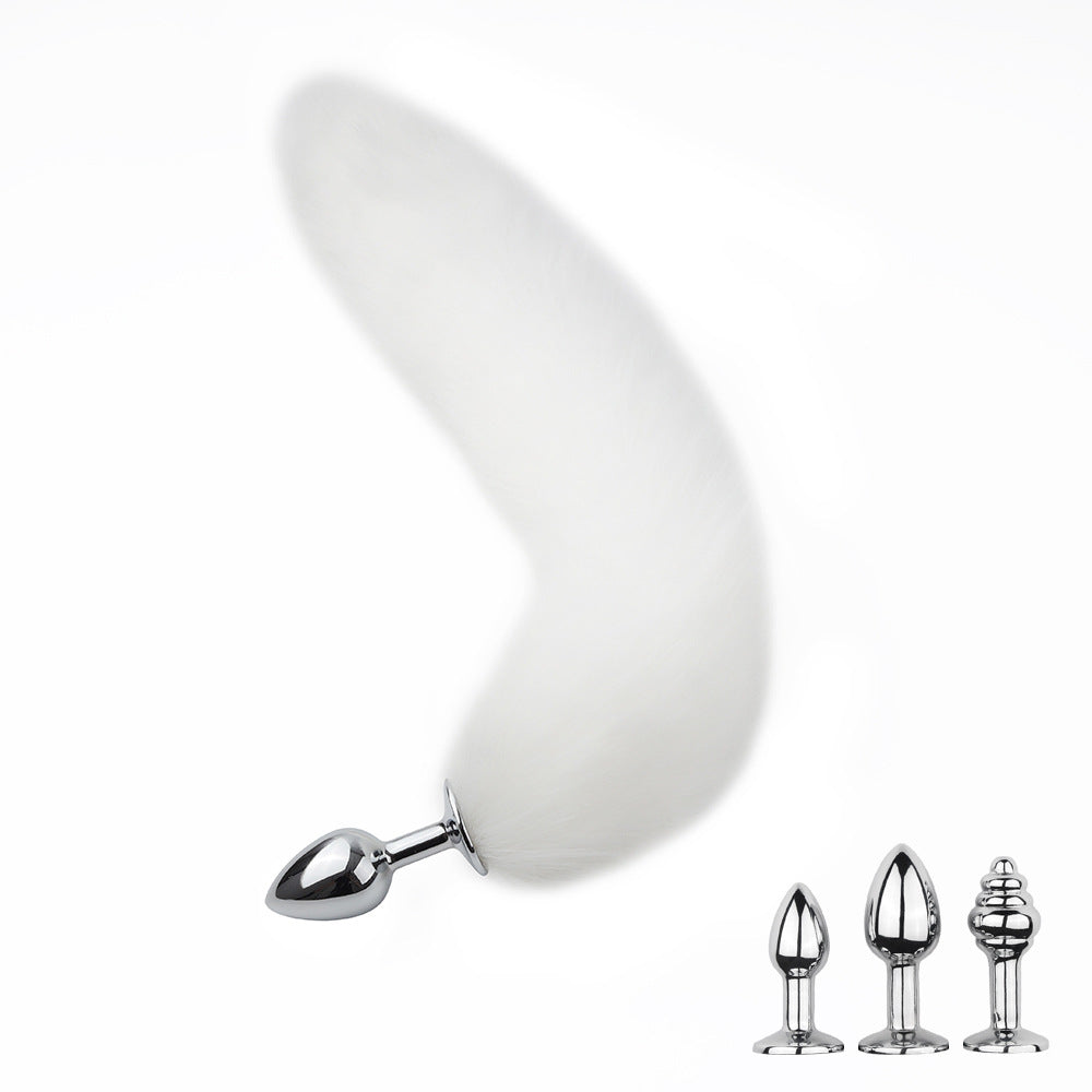Laddymoda 3pcs / set staccabile finta pelliccia volpe coda anale metallo, tre spine butt plug, giochi di ruolo di sesso, giocattoli sessuali per uomini e donne