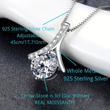 1pc 1 CARAT-3 CARAT Moissanite,925 Sterling Silver Hot Selling Trendy Simple Herringbone Pendant Necklace