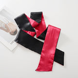 Laddymoda 1pc doppia faccia morbido raso nastro benda, sexy maschera per gli occhi, giocattoli sessuali bondage, giocattoli sessuali per adulti, nero e rosso