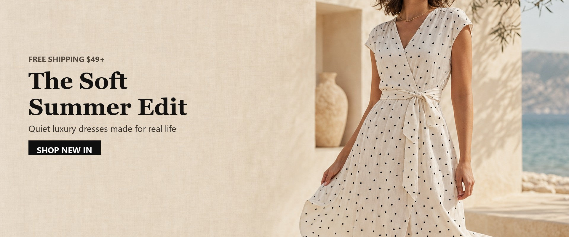 LaddyModa Soft Summer Edit — free shipping $49+ desktop banner