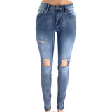 Laddymoda suministro rasgado mujeres sexy Ropa jeans cintura baja jeans delgados punto de fábrica
