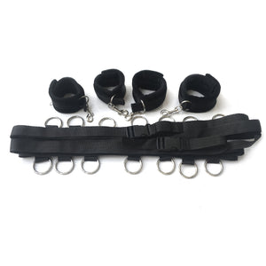Laddymoda Bed Restraints Set Bondage Strap Rope Cuffs Sex Toy Hand Foot Restraint Kit - LaddyModa
