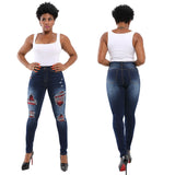 Automne New Street tendance jeans déchirés gros jeans skinny pour femmes