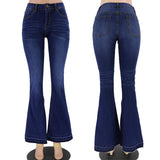 Ausgestellte Skinny-Jeans mit niedriger Taille für Damen Mittlere Waschung auf Lager Damenjeans