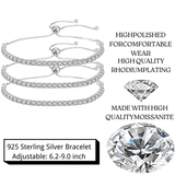 Laddymoda 15.0 Carat Moissanite Full Diamond Bracelet 925 Sterling Silver 18K White Gold Plating Bracelet