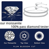 Laddymoda 15.0 quilates Moissanite Pulsera Full Diamond 925 Plata de ley 18K Pulsera de chapado en oro blanco