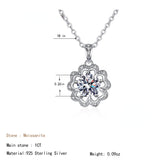 925 Argento sterling Fiore Forma Moissanite Luxury Personality Pendant Collana Donna Classic Collana Party Gift