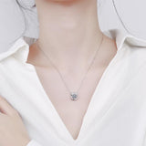 925 Sterling Silver Moissanite Luxury Personality Pendant Necklace Women's Classic Necklace Party Gift
