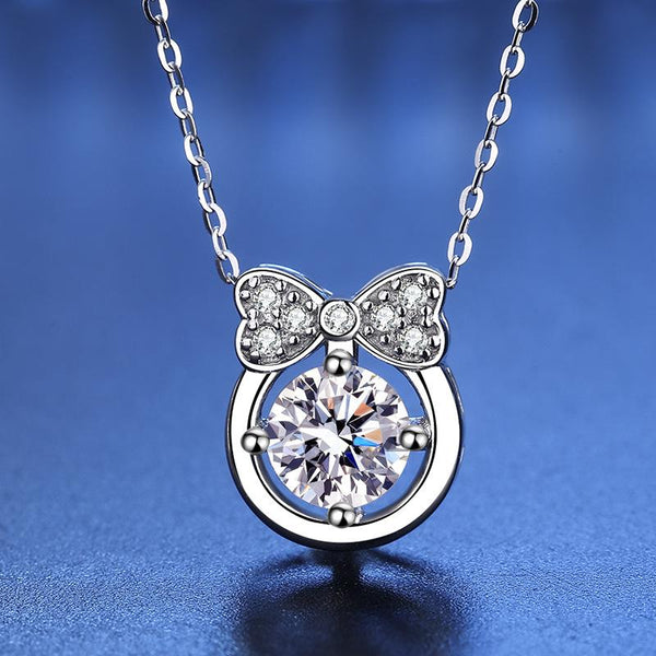 925 Sterling Silver Moissanite Luxury Personality Pendant Necklace Women's Classic Necklace Party Gift