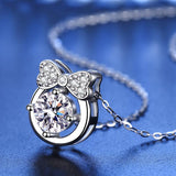 925 Sterling Silver Moissanite Luxury Personality Pendentif Collier Femmes Classic Party Cadeau