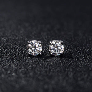 Laddymoda Moissanite Stud Earrings, 0.5,1.0,2.0CT/Pair Lab Created Diamond Earrings Sterling Silver Screw Back Hypoallergenic Moissanite Earrings For Men And Women Girls,Best Gifts For Valentine's Day - LaddyModa