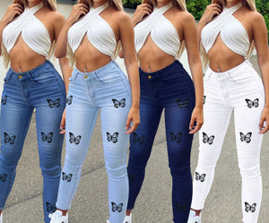 European and American new jeans wish cross-border ebay Amazon Fashion City printed jeans for women - LaddyModa