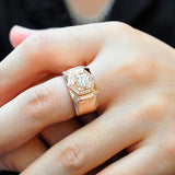 Simple Moissanite Platinum Diamond Ring 18k Rose Gold Color Golden Domineering Men's Ring