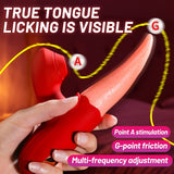 LADDYMODA 1pc Clitoral Tapping Licking Double Stimulation Sex Toys, Clitoral G Spot Stimulation Vibrator with 10 Tongue Licking 10 Tapping Niple Vibrating Modes, Rose Toy For Women, Adult Sex Toys Games And Couple