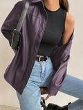 Veste en cuir femme Automne 2022 Veste Bomber Mince Celmia Vintage Manteaux à manches longues Boutons Revers Décontracté Solide Travail Vêtements d’extérieur