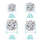 Laddymoda 0.5-3CT Moissanite Stud Earrings 925 Sterling Silver D Color VVS1 Clarity Brilliant Diamond Moissanite Earrings For Women Men