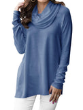 Suéter de cuello alto de manga larga para mujer, suéter de cuello alto, sudaderas sueltas informales, túnica