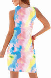 Women Casual Loose Tank Dresses Sleeveless Beach Vacation Dress Swing Pleated U Neck Fashion Soft