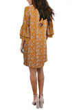 Robe Femme Doux & Mignon Col V Manches Cloche Robe Droite Mini Robe