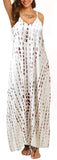 Damen-Sommer-beiläufiges Blumendruck-böhmisches Spaghetti-Träger-Blumen-langes Maxikleid mit Taschen