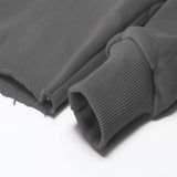 Kurzer Kapuzenpullover für Damen aus Fleece mit langen Ärmeln und abgeschnittener Kapuze