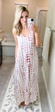 Robe longue d'été décontractée à imprimé floral bohème à bretelles spaghetti pour femmes avec poches