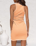 Damen Sommer Casual Ärmellos Strand Tank Kleid Figurbetonte Minikleider mit Rüschen und Bindegürtel