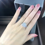 LADDYMODA Zircon Decor Ring Square Shape Shiny Ring Bridal Wedding Ring Anniversary Gift Engagement Gift