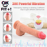 Laddymoda Dildo For Women, 9.37 Inches, Realistic Dildo Vibrator Vibration Frequency Modes, Clitoris And G-spot Stimulation Vibrating Dildos Sex Toy For Beginner, Telescopic Dildos With Suction Cup