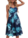 Abiti casual per le donne senza maniche cotone Summer Beach Dress Una linea Spaghetti Strap Prendisole con tasche