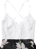 Jelly Maxi vestido floral asimétrico de verano sin mangas con cuello en V profundo para mujer
