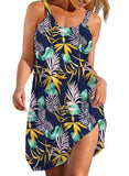 Bluetime Damen Strand Badeanzug Badeanzug Cover Ups Bademode Sommer Neckholder Kleid
