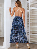 Jelly Damen-Sommerkleid mit tiefem V-Ausschnitt und asymmetrischem Blumenmuster
