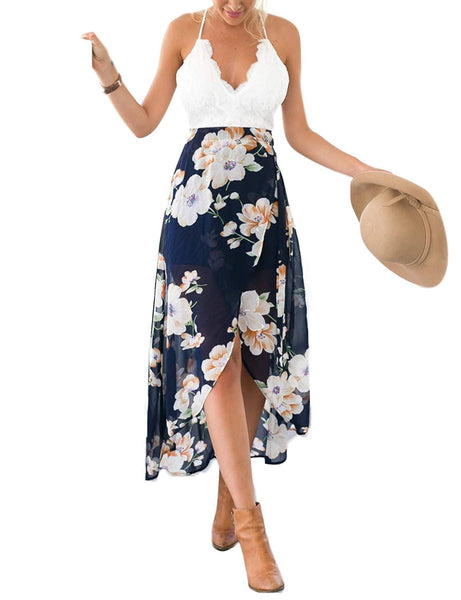 Floral Asymmetrical Maxi Dress