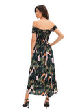 Robe longue ligne trapèze à imprimé floral bohème pour femmes