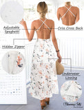 Jelly Women's Deep V Neck Sleeveless Summer Asymmetrical Floral Maxi Dress