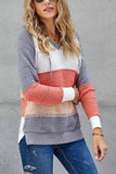 Sudaderas con capucha a la moda para mujer, suéteres de punto ligero a rayas