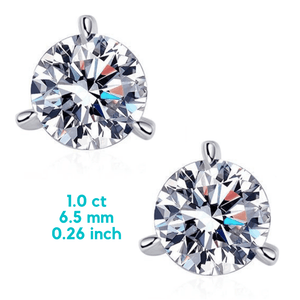Laddymoda 1CT 3CT Moissanite Stud Earrings 925 Sterling Silver D Color VVS1 Clarity Brilliant Diamond Moissanite Earrings For Women Men - LaddyModa