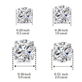 Laddymoda 0.5*2-3.0*2 Cttw Classic Four-Paw Setup Moissanite Diamond Stud Earrings, S925 Sterling Silver Plated With 18K Gold )Round Cut Lab Created Diamond Earrings Promise Birthday Christmas Gift