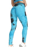 Laddymoda Leggings pour femme Sexy Casual Tie Dye Print Fashion Stretch Taille haute Long Leggings