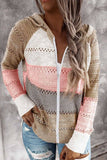 Sudaderas con capucha a la moda para mujer, suéteres de punto ligero a rayas